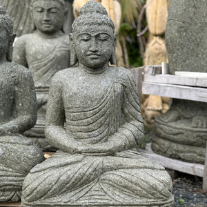 Carved Volcanic Rock Lecture Budha Statue