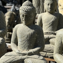 Load image into Gallery viewer, Carved Volcanic Rock Lecture/Education Budha Statue