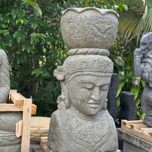 Volcanic stone Hand Carved Budha Pot