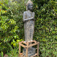 Load image into Gallery viewer, Namaste Volcanic Polished Stone Respect Budha Statue