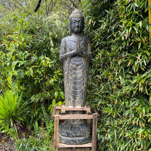 Namaste Volcanic Polished Stone Respect Budha Statue