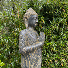 Load image into Gallery viewer, Namaste Volcanic Polished Stone Respect Budha Statue