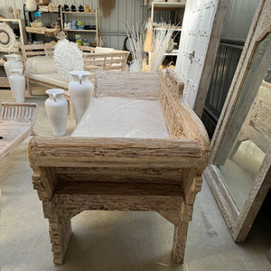 Carved Natural White Wash Daybed