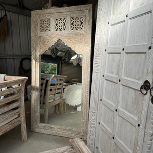 Hand Carved Balinese Floor Mirror