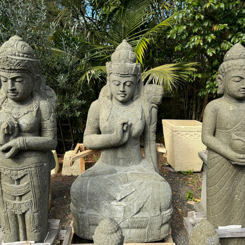 Extra Large Carved Volcanic Rock Meditation Budha Statue