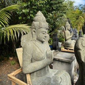 Extra Large Carved Volcanic Rock Meditation Budha Statue