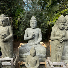 Load image into Gallery viewer, Extra Large Carved Volcanic Rock Meditation Budha Statue