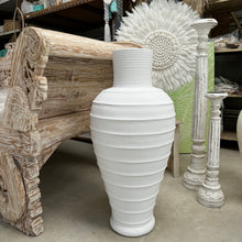 Load image into Gallery viewer, White Terracotta Ribbed Vase