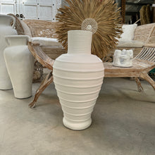 Load image into Gallery viewer, White Terracotta Ribbed Vase