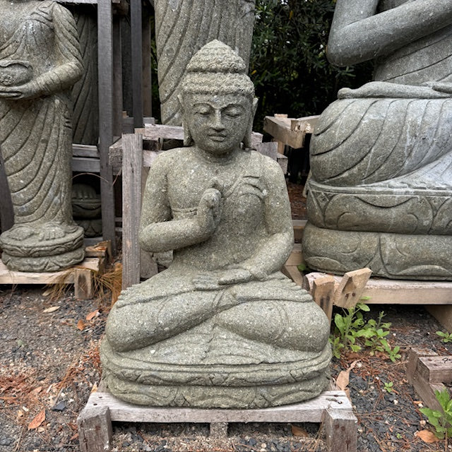 Hand Carved Volcanic Rock Budha Meditation