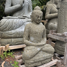 Load image into Gallery viewer, Carved Volcanic Rock Lecture/Education Budha Statue