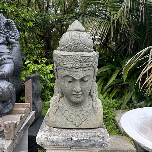 Volcanic stone Hand Carved Budha Head