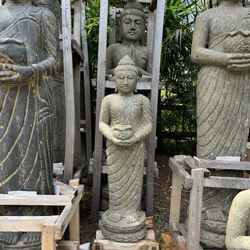 Hand Carved Volcanic Stone Offerings Budha 105cm