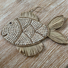 Load image into Gallery viewer, Cowrie Shell &amp; Seagrass Fish Wall Hanging.