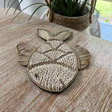 Load image into Gallery viewer, Cowrie Shell &amp; Seagrass Fish Wall Hanging.