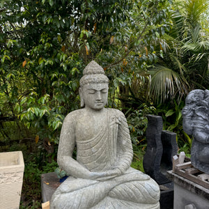 Large Carved Volcanic Rock Education Budha Statue