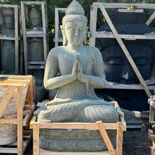 Load image into Gallery viewer, Large Carved Volcanic Rock Respect Budha Statue