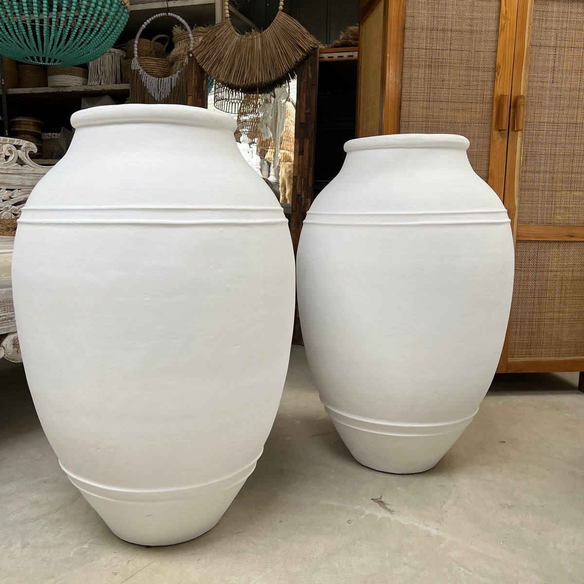 Large Ubud Matt White Pot – Unique Imports