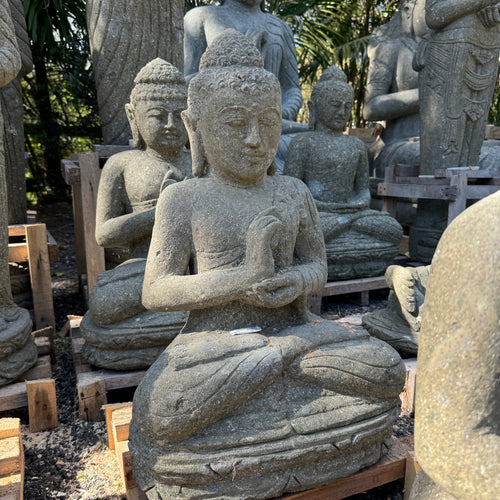 Hand Carved Volcanic Rock Budha Circle Of Life