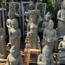 Load image into Gallery viewer, Hand Carved Volcanic Stone Fetching Water Budha