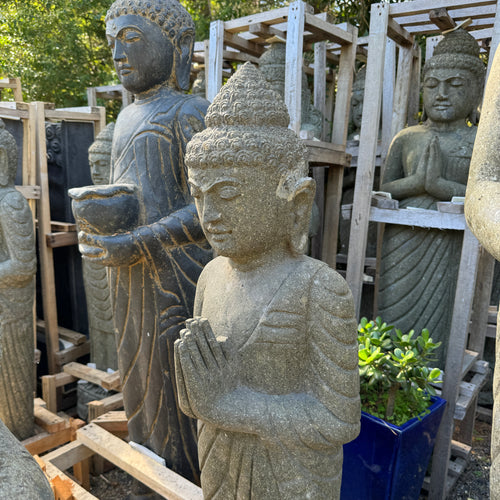 Hand Carved Volcanic Stone Respect  Budha