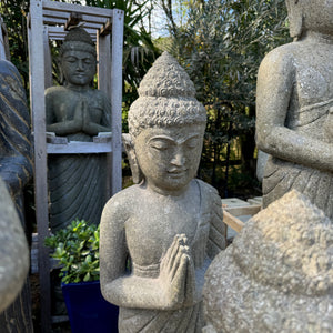 Hand Carved Volcanic Stone Respect  Budha