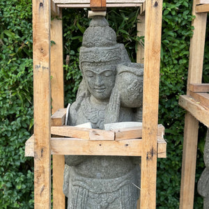 Hand Carved Volcanic Stone Standing Budha