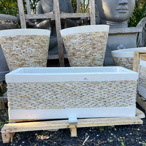 White Stone Stacker Planter Pots