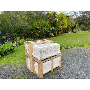 White Stone Stacker Planter Pots