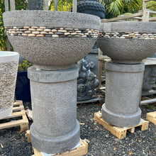 Load image into Gallery viewer, Grey Riverstone Pot and Stand