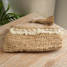 Load image into Gallery viewer, Seagrass &amp; Cowrie Shell Clutch Bag