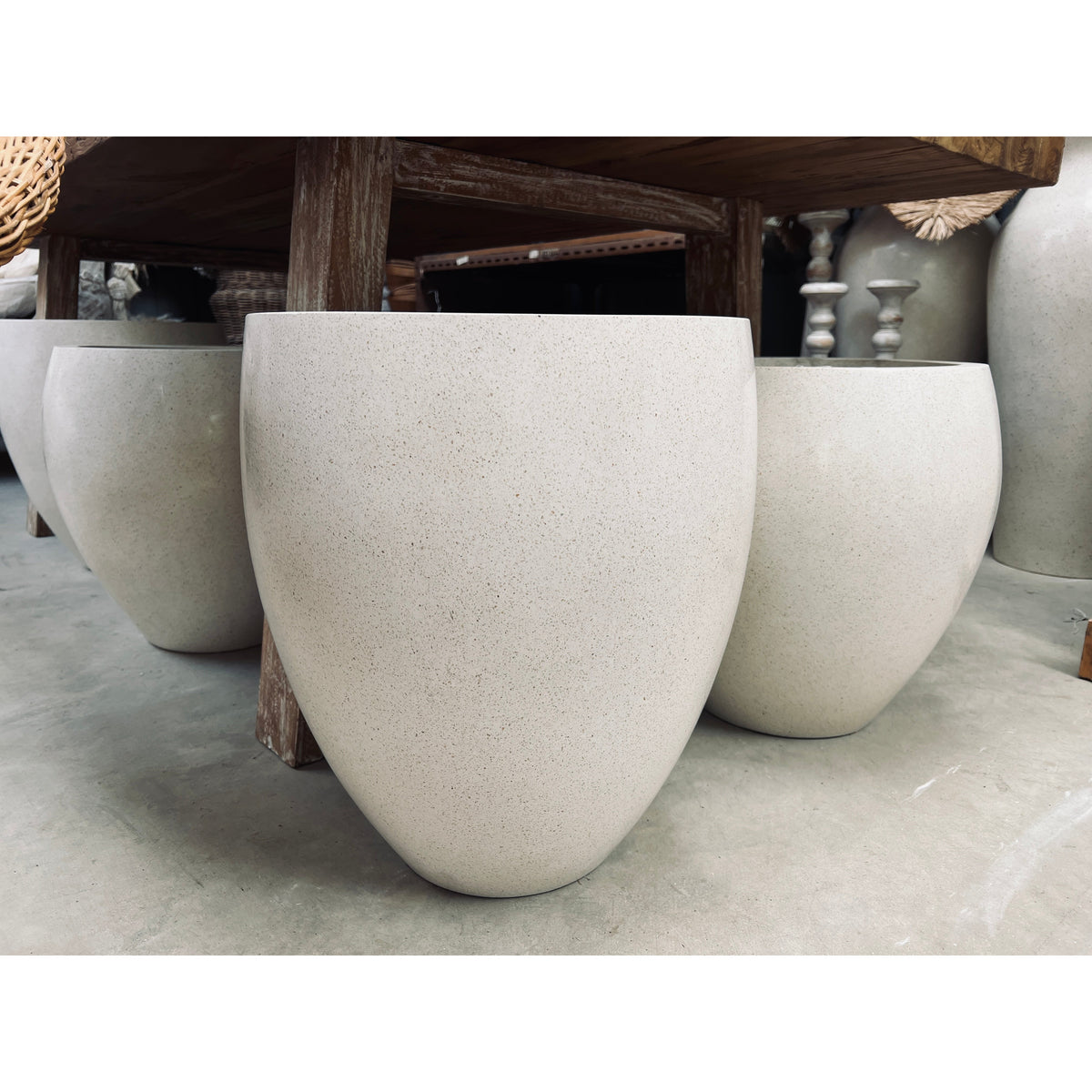 Natural White Terrazzo Pot – Unique Imports